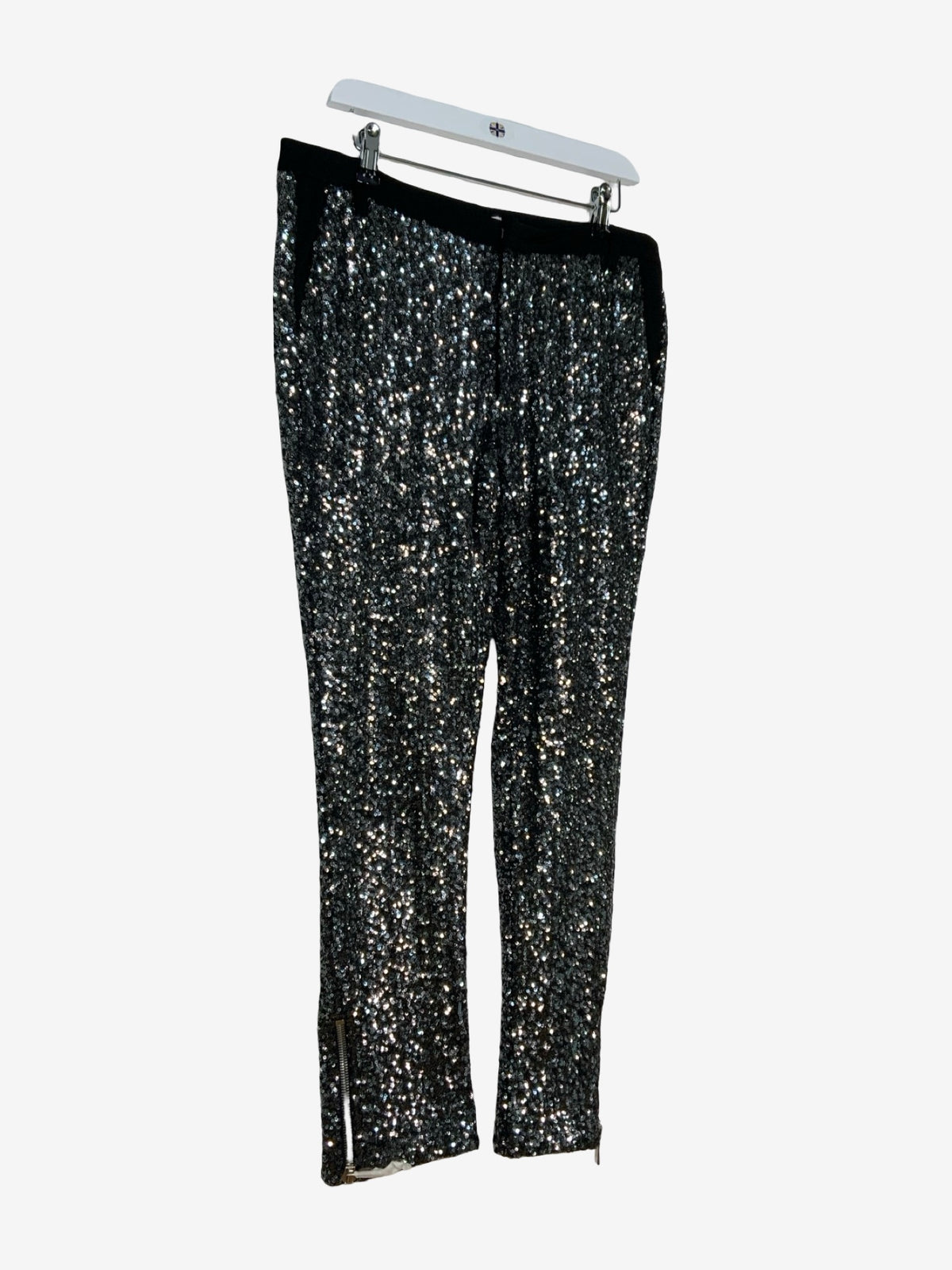 St. Sequin Silver Trousers