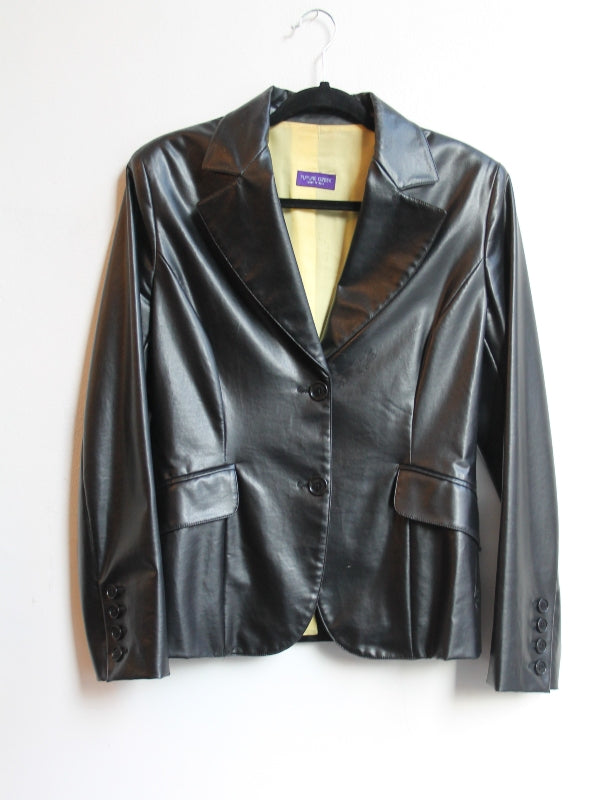 Future Ozbek Faux Leather Jacket Black