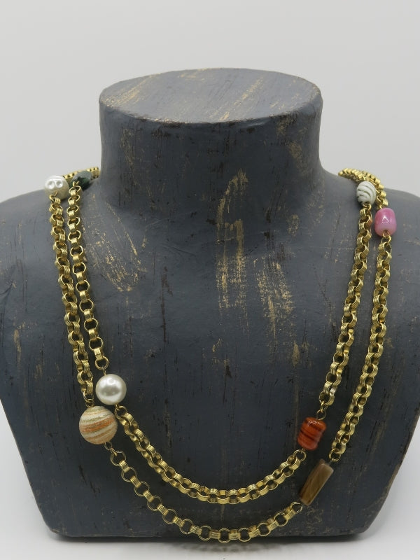 Glass and Lucite Beaded Vintage Necklace