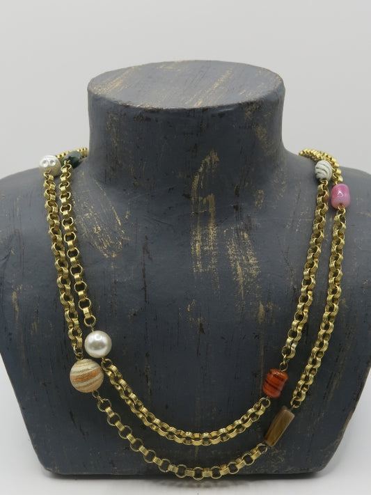 Glass and Lucite Beaded Vintage Necklace