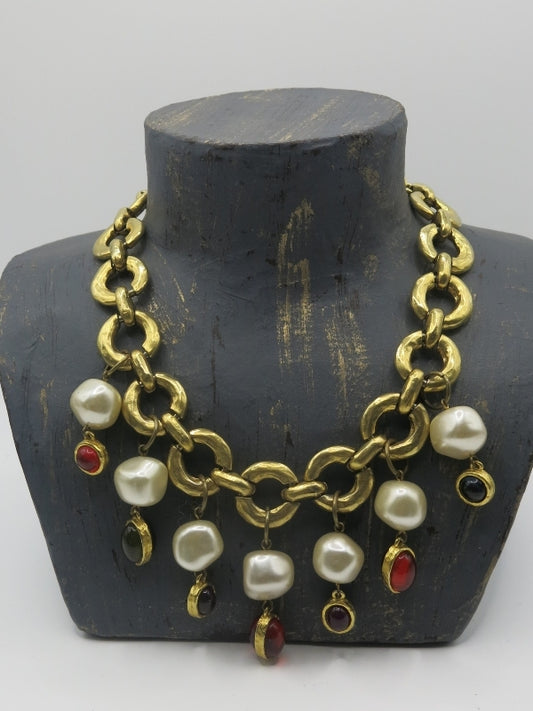 French Vintage Choker Charm Necklace