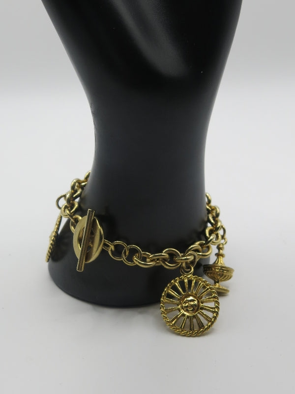 Guy Laroche Signed Charm Bracelet