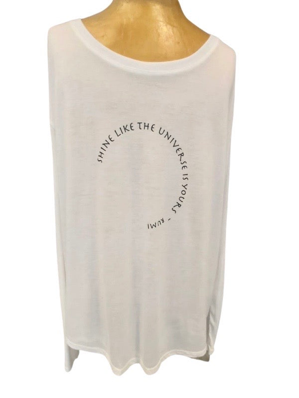 OM and AH Long Sleeve T White