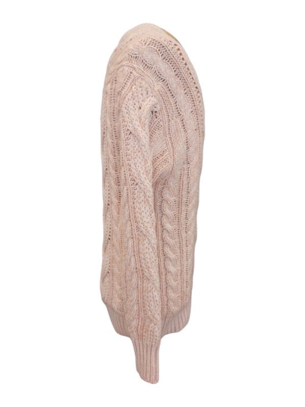 Reiss Esme Cable Sweater Pink