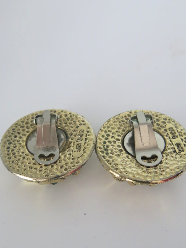 Mod Dep Jewel Tone Multi Coloured Clip On Earrings