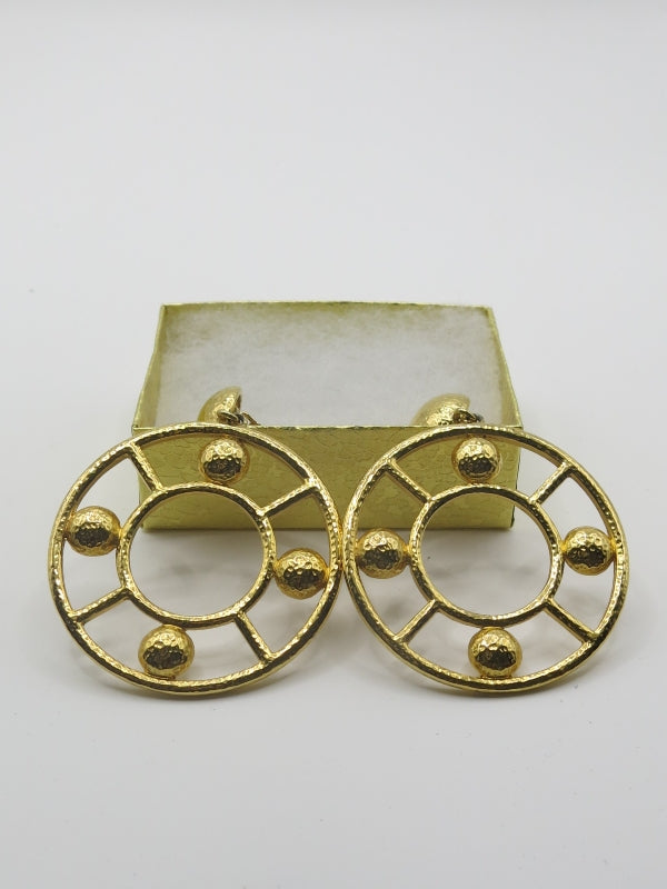 Monet Signed Hoops Clip On Earrings