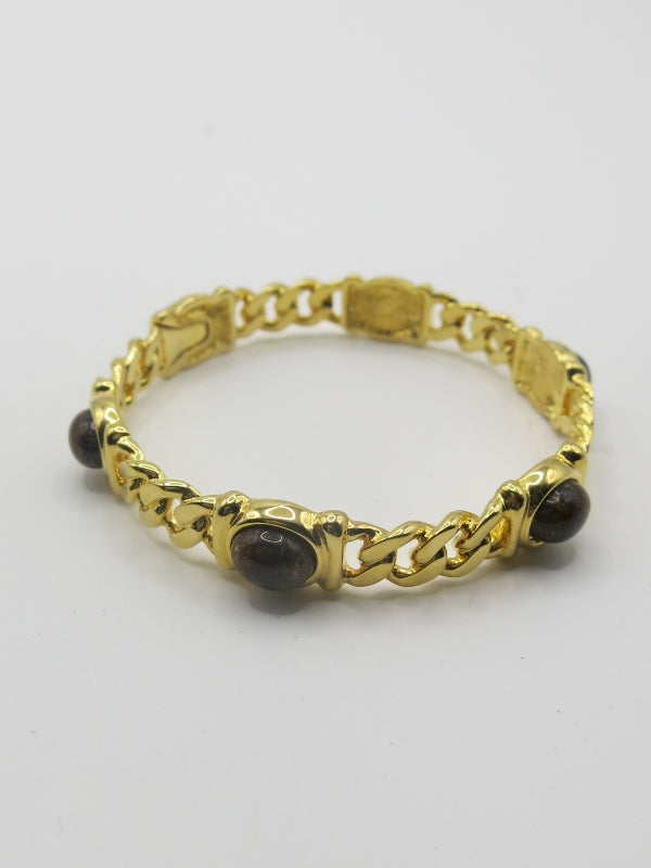 Monet Gold Link Bangle Signed