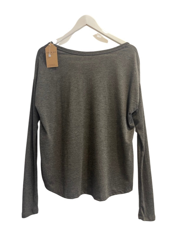 Dark grey long sleeve T shirt back