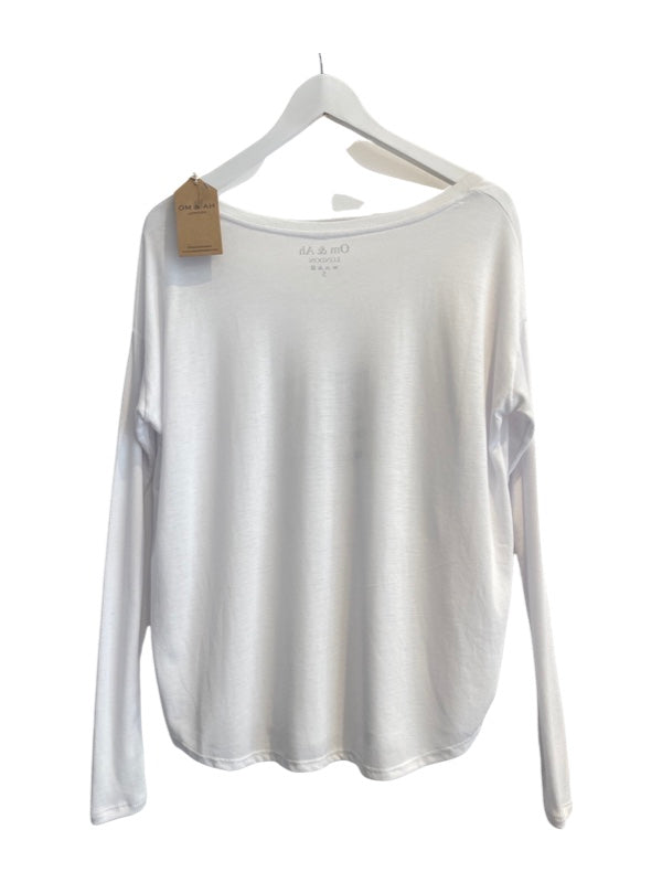 Long sleeve slouchy white T shirt back