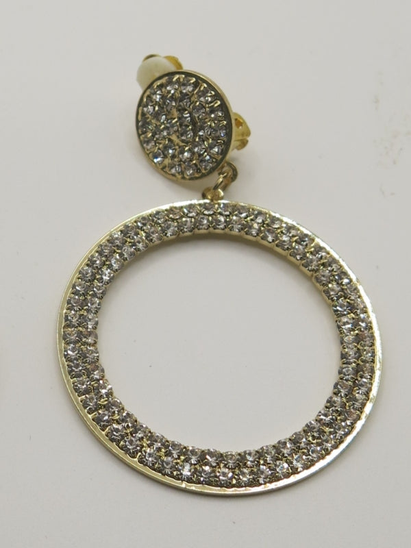Hollywood Diamond Pave Clip On Earrings