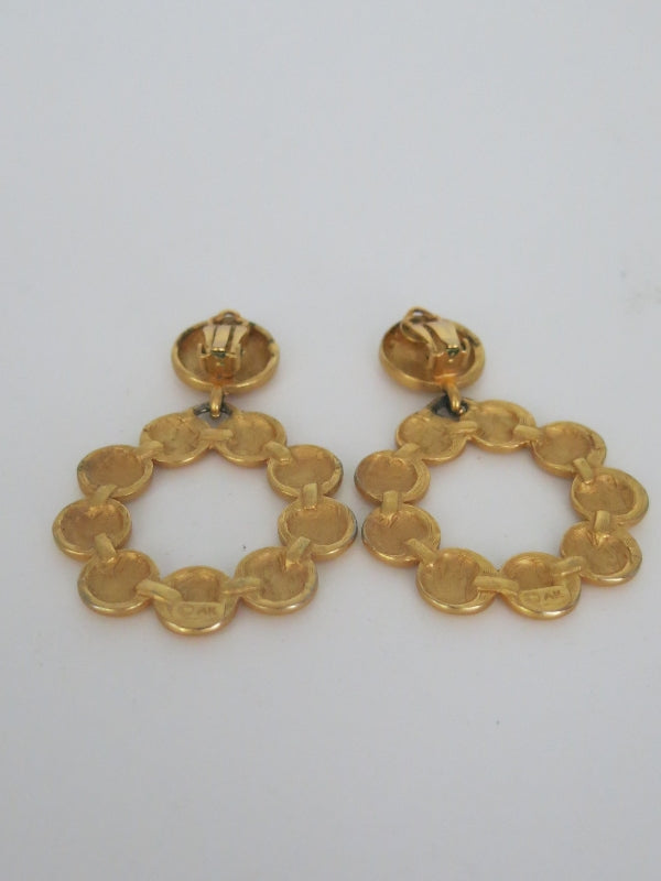 Anne Klein Disked Hoops Clip On Earrings