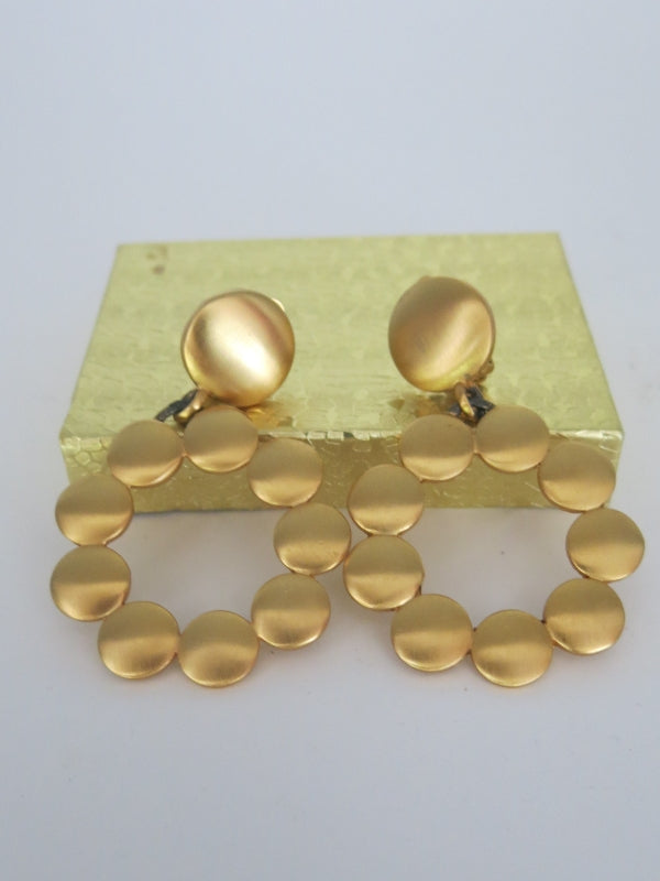 Anne Klein Disked Hoops Clip On Earrings