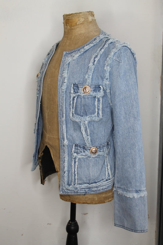 Balmain Style Denim Jacket New with Tags