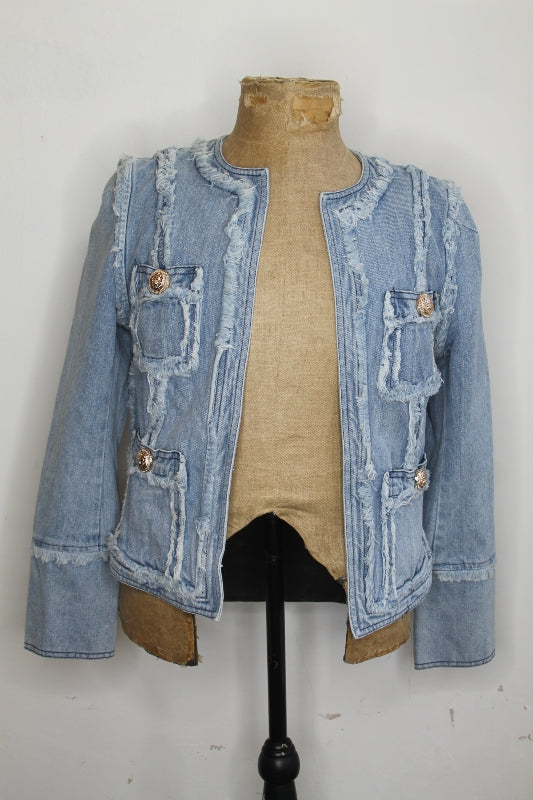 Balmain Style Denim Jacket New with Tags