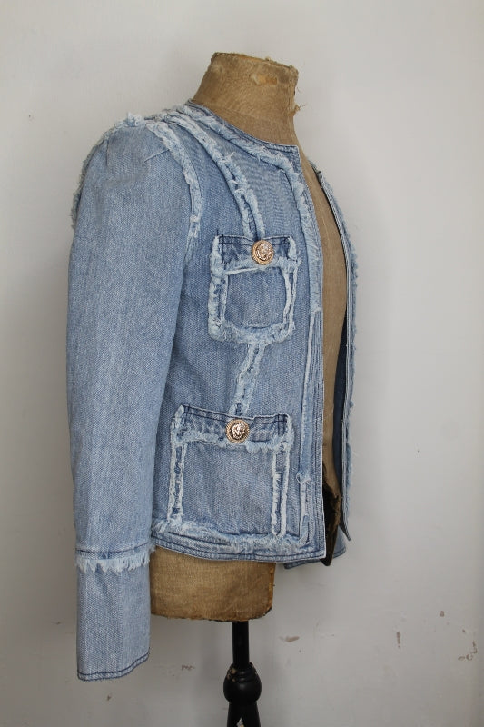Balmain Style Denim Jacket New with Tags