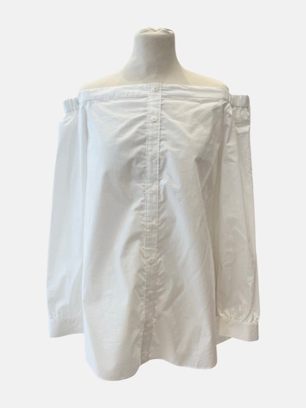 Off shoulder luxury white shirt long sleeves