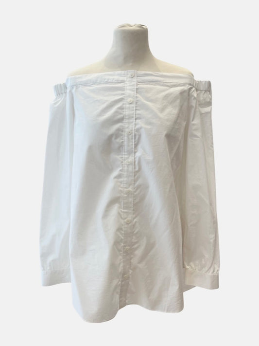 Off shoulder luxury white shirt long sleeves