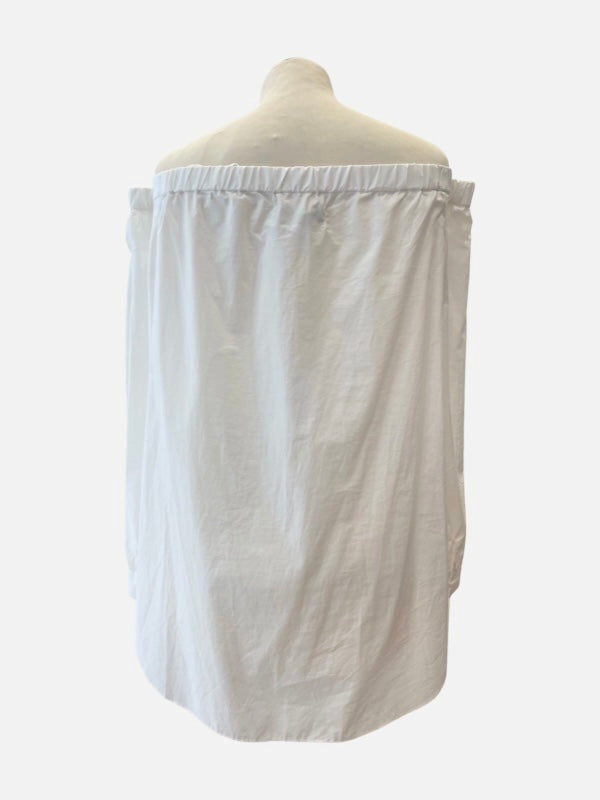 Long sleeves off the shoulder luxury shirt white