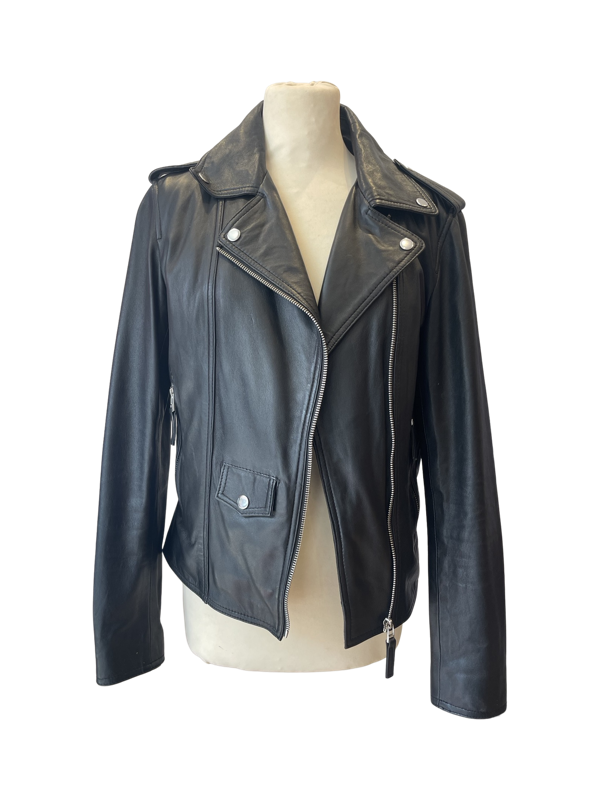 Classic soft leather biker jacket new without tags
