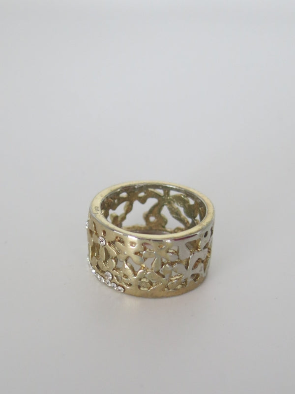 Filigree  Matt Gold Tone Cut Out Ring
