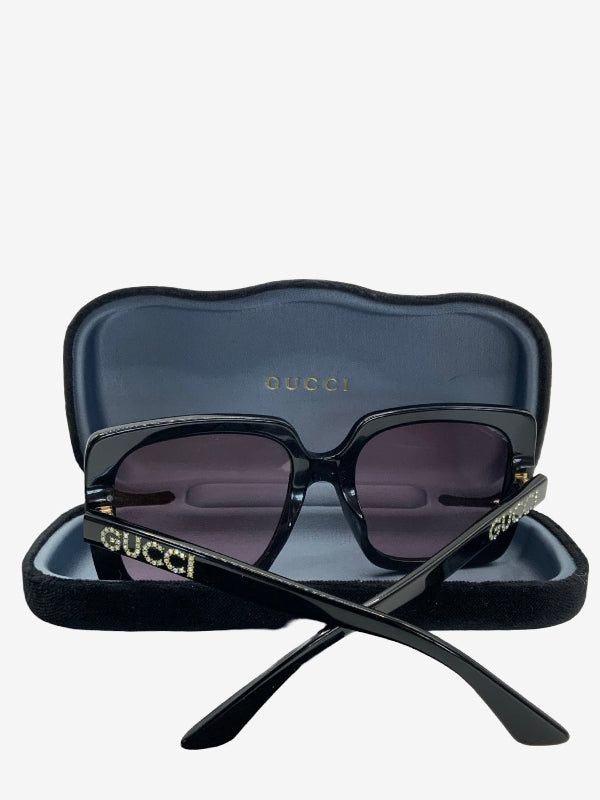 Gucci Square Sunglasses with Diamanté Logo