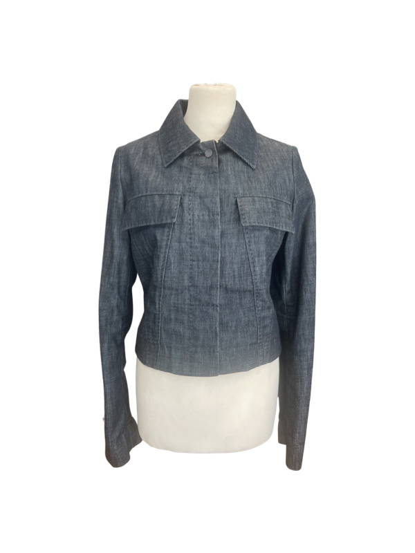 Italian dark denim ready to wear cropped jacket