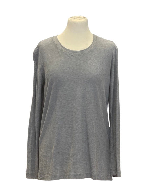 Grey cotton modal long sleeve T shirt