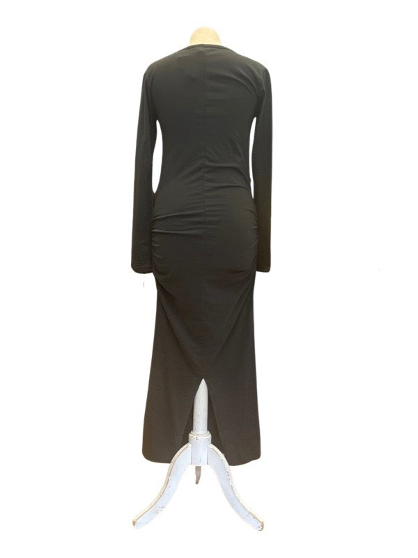 James perse ruched dress back forest green