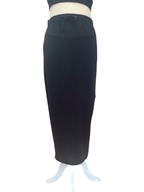 Long black sweatshirt skirt
