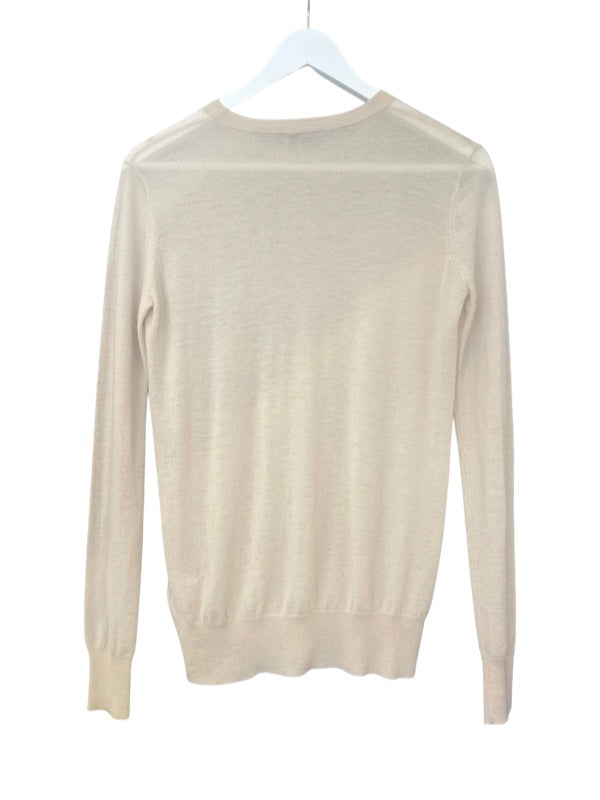 Ladies round neck fine cashmere jumper back