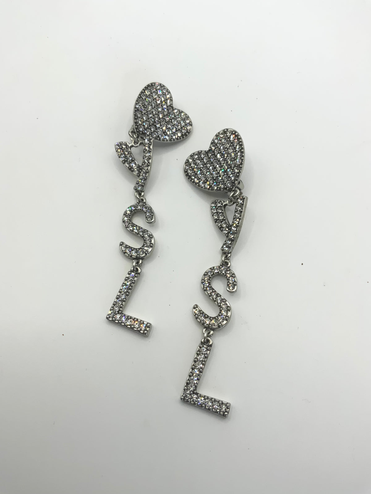YSL Heart Dangle Clip Earrings