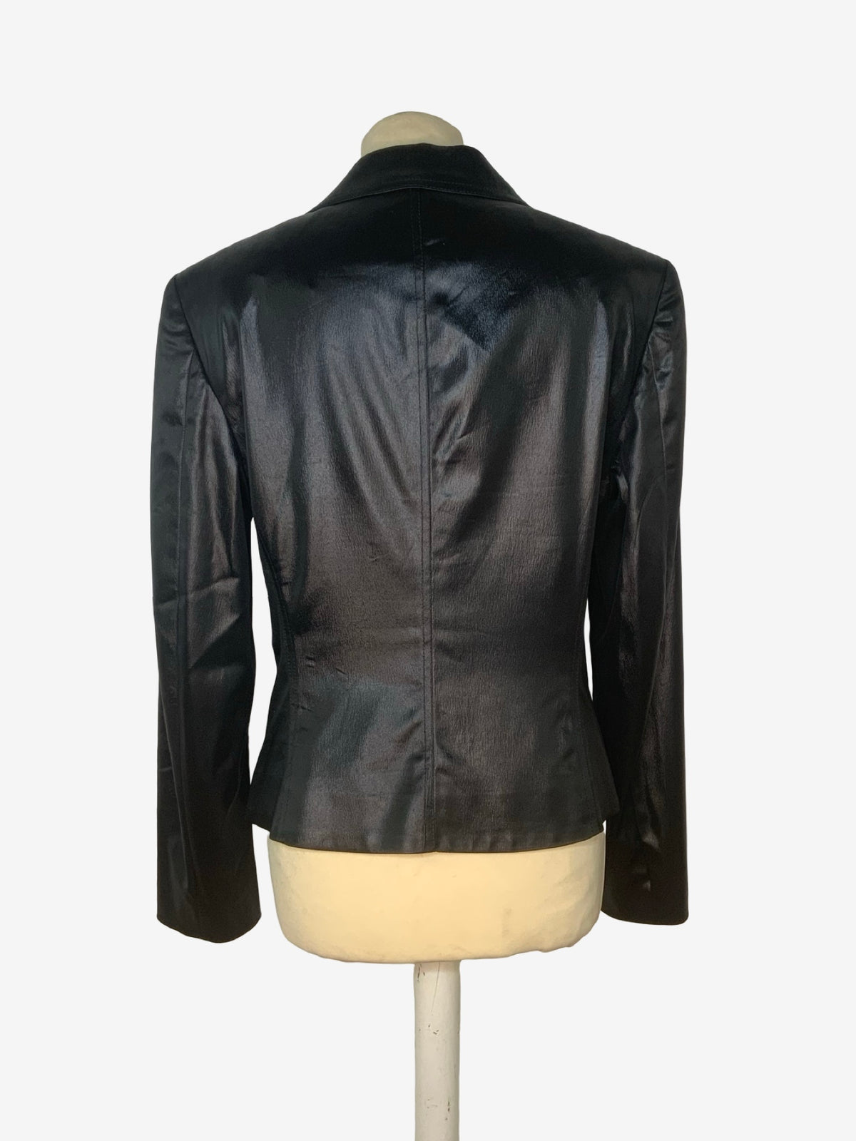 GF Ferre Black Satin Sheen Biker Jacket