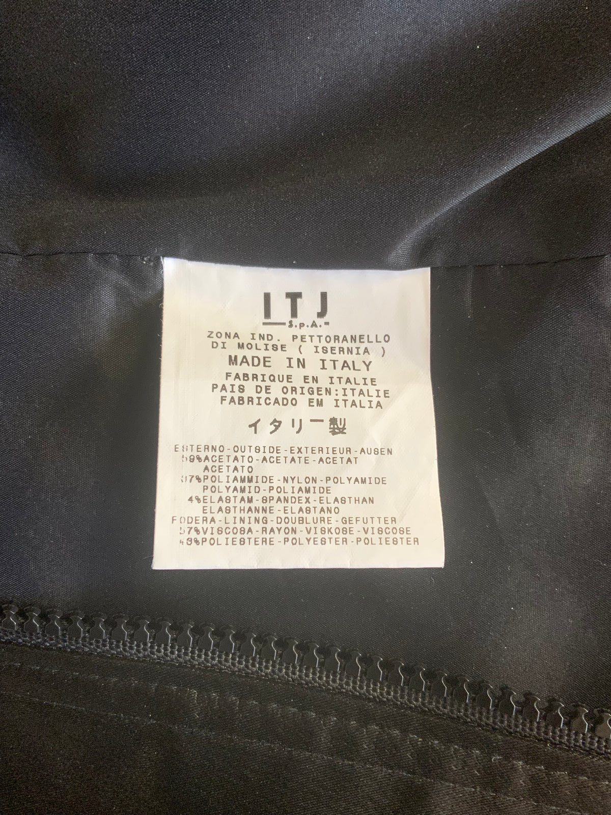 GF Ferre Black Satin Sheen Biker Jacket