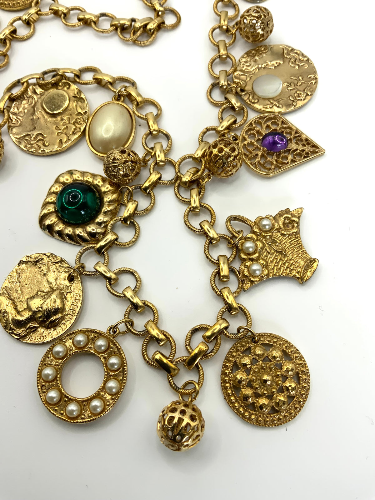 Christian Lacroix Crepuscule Bazar Charm Necklace Signed
