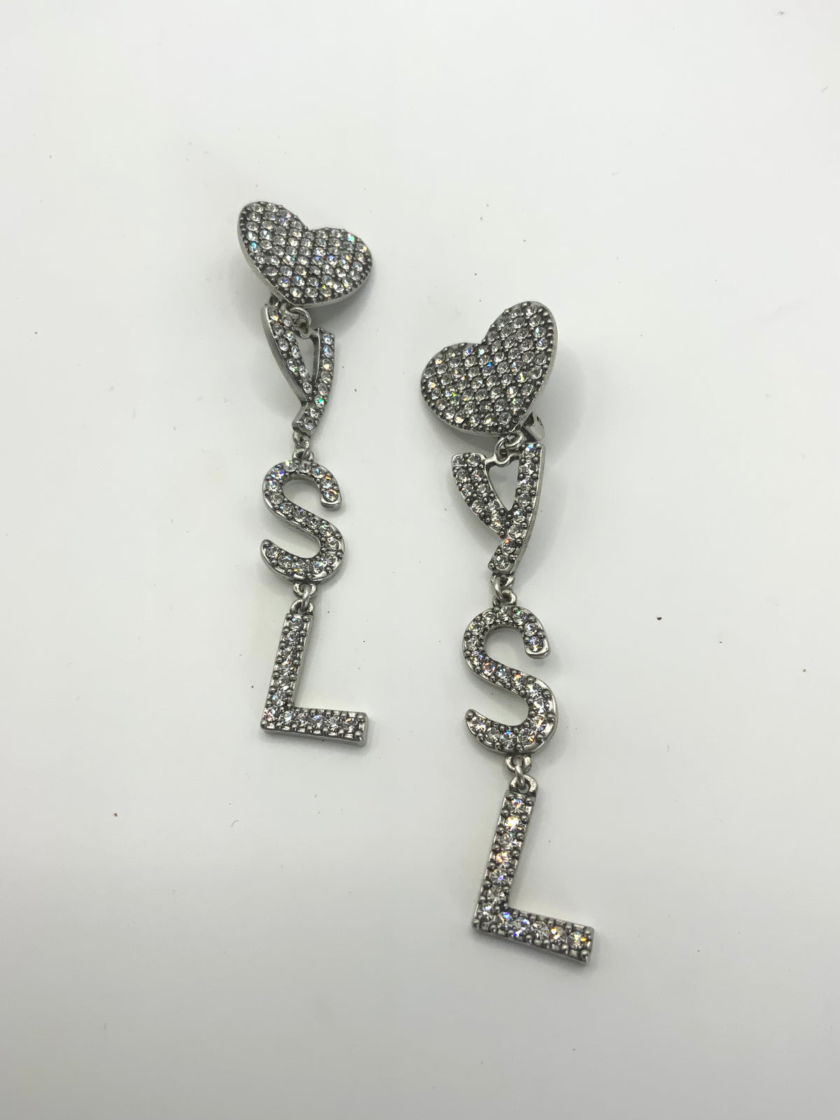 YSL Heart Dangle Clip Earrings