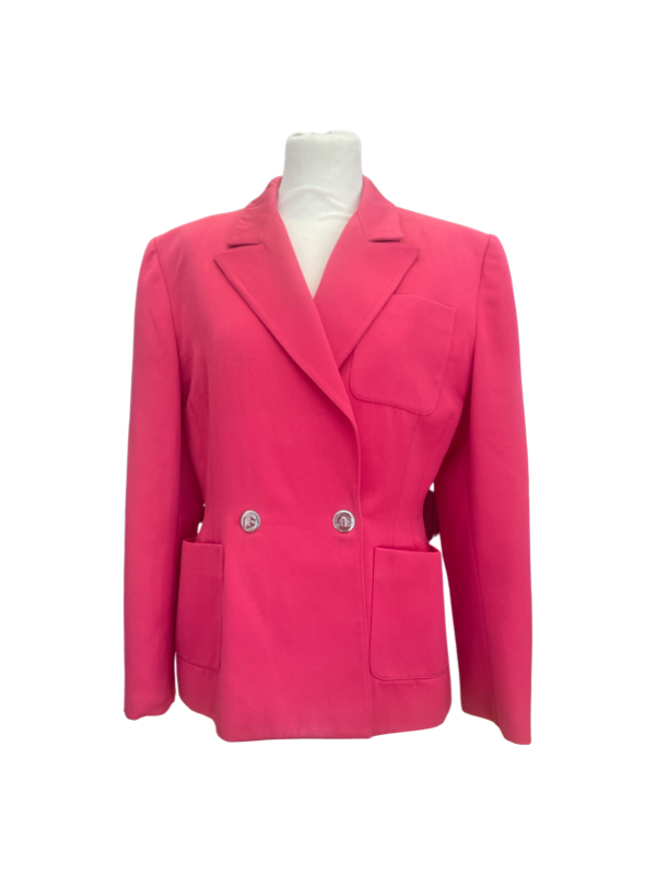 Vintage wool raspberry blazer with silver gromet hardware