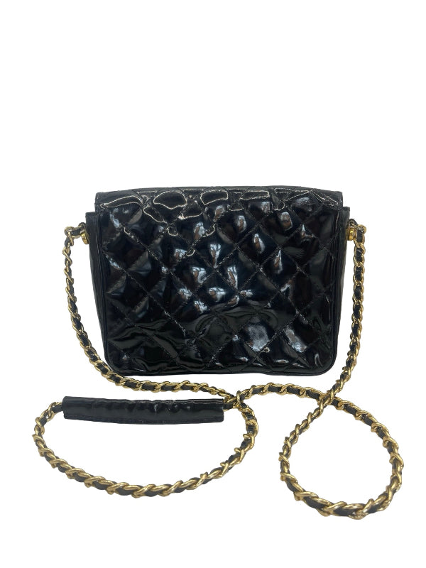 Louis Feraud Paris Patent Quilted Vintage Bag
