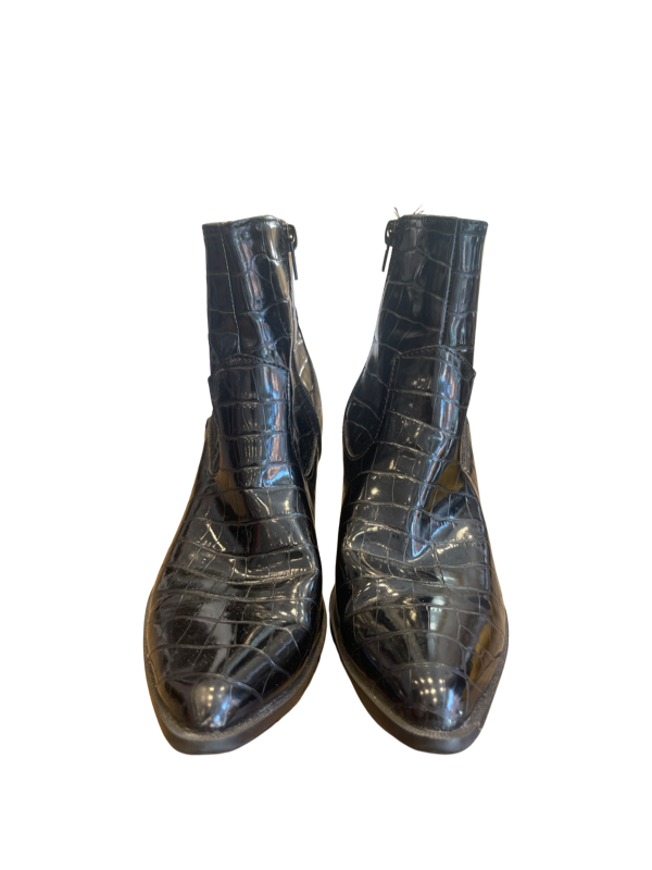 Faux leather croc ankle boots size 39