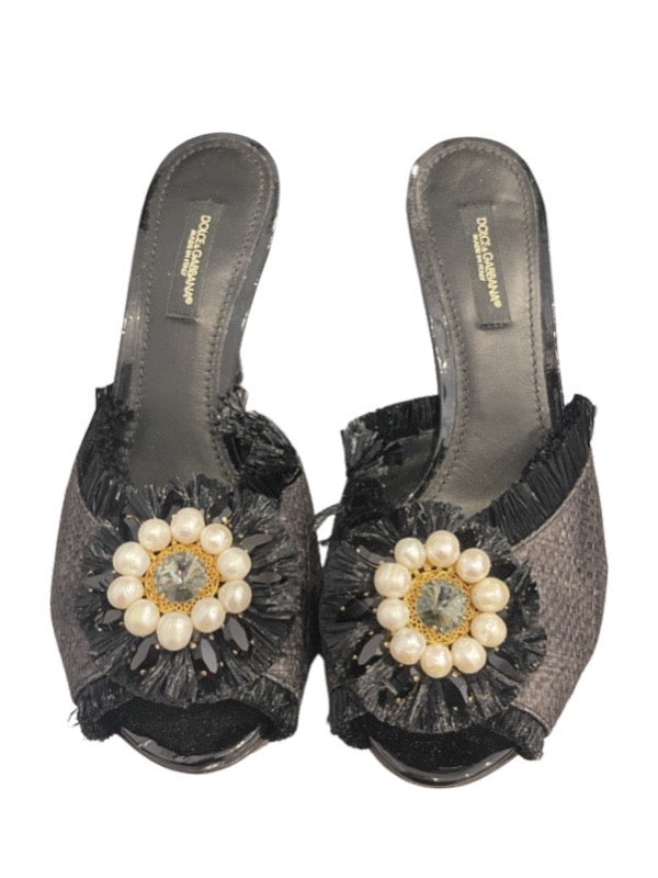 Dolce and Gabbana Raffia Mules