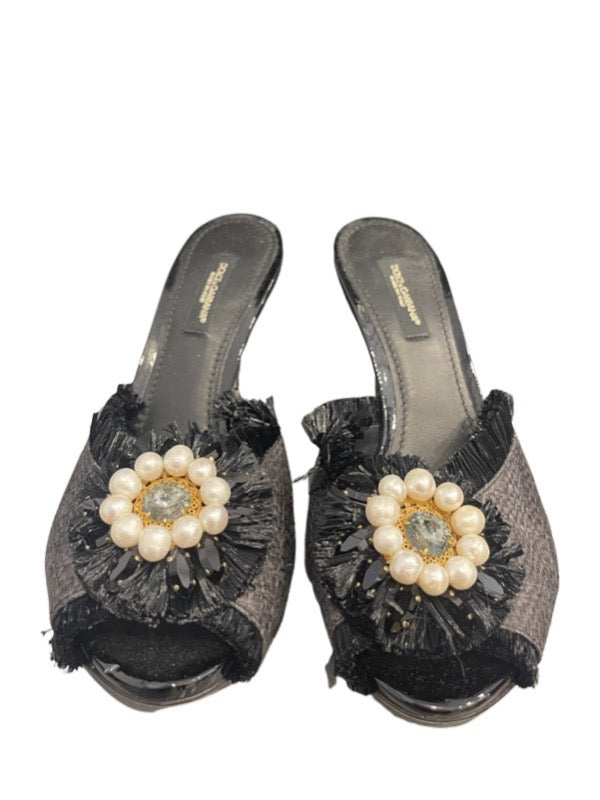 Dolce and Gabbana Raffia Mules