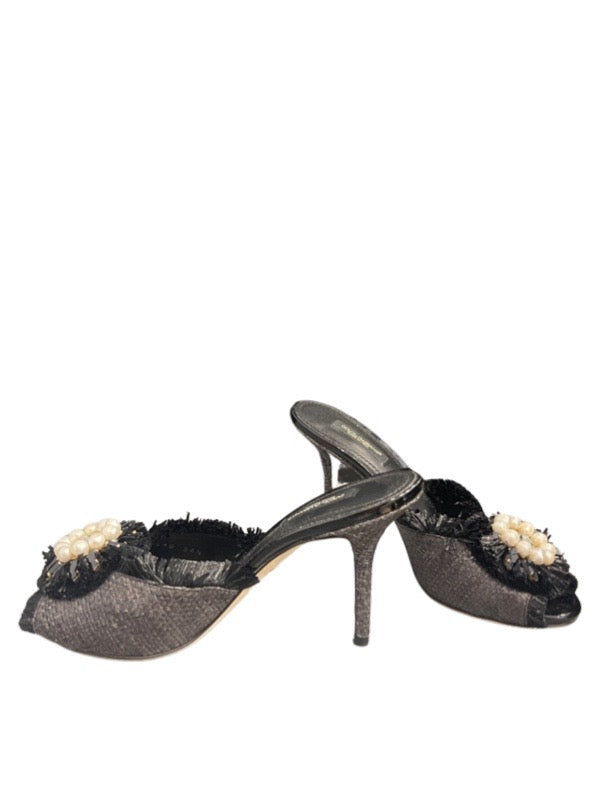 Dolce and Gabbana Raffia Mules