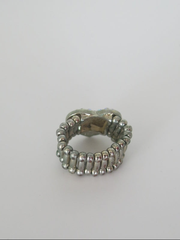 Stretchy Crystal Heart Ring