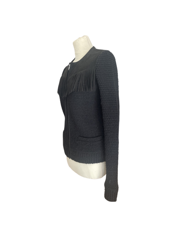 The Kooples Cardigan with Lambskin fringe