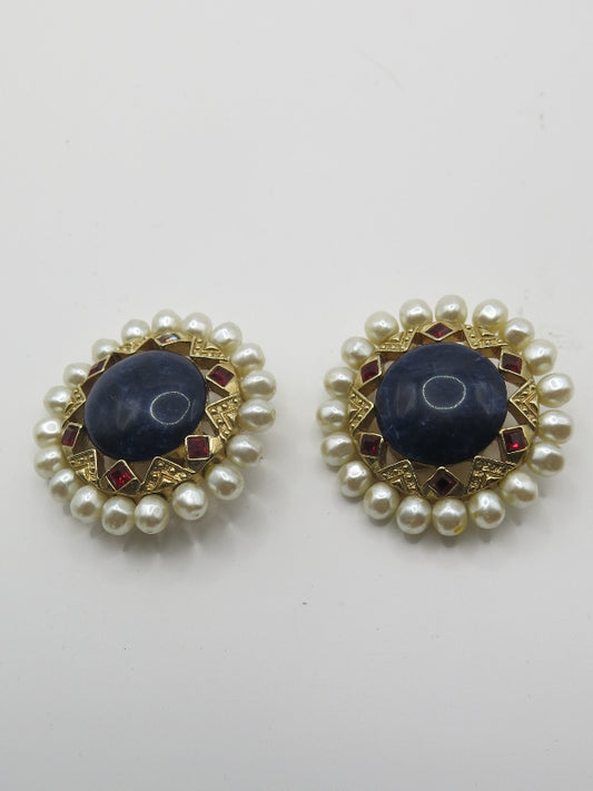 Butler and Wilson Lucite and Pearl Earrings