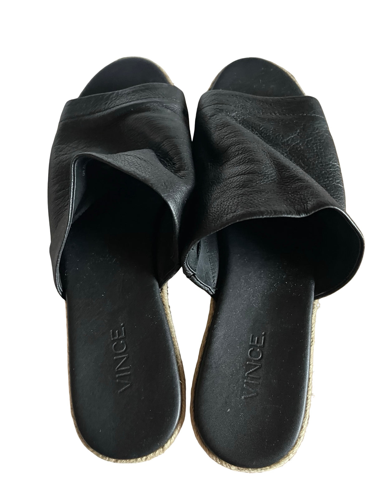 Vince Solano Soft Leather Hessian Slides