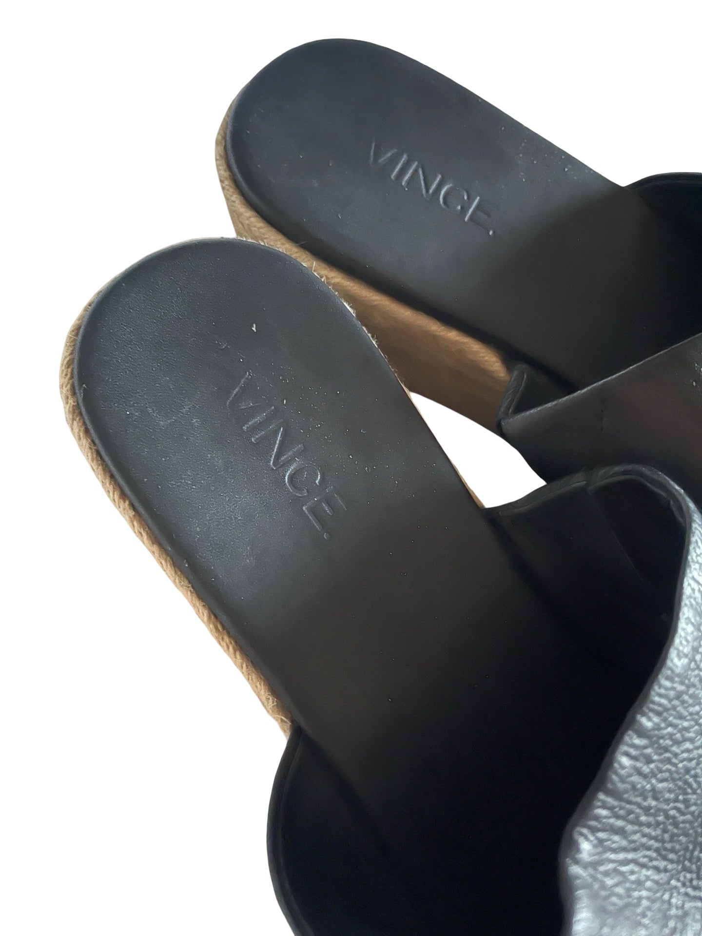 Vince Solano Soft Leather Hessian Slides