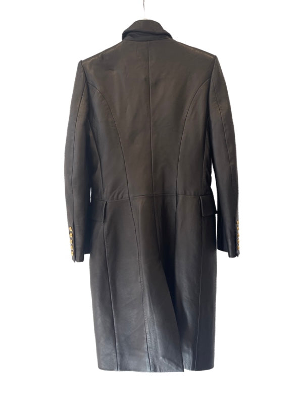 Balmain Leather Coat Gold Hardware