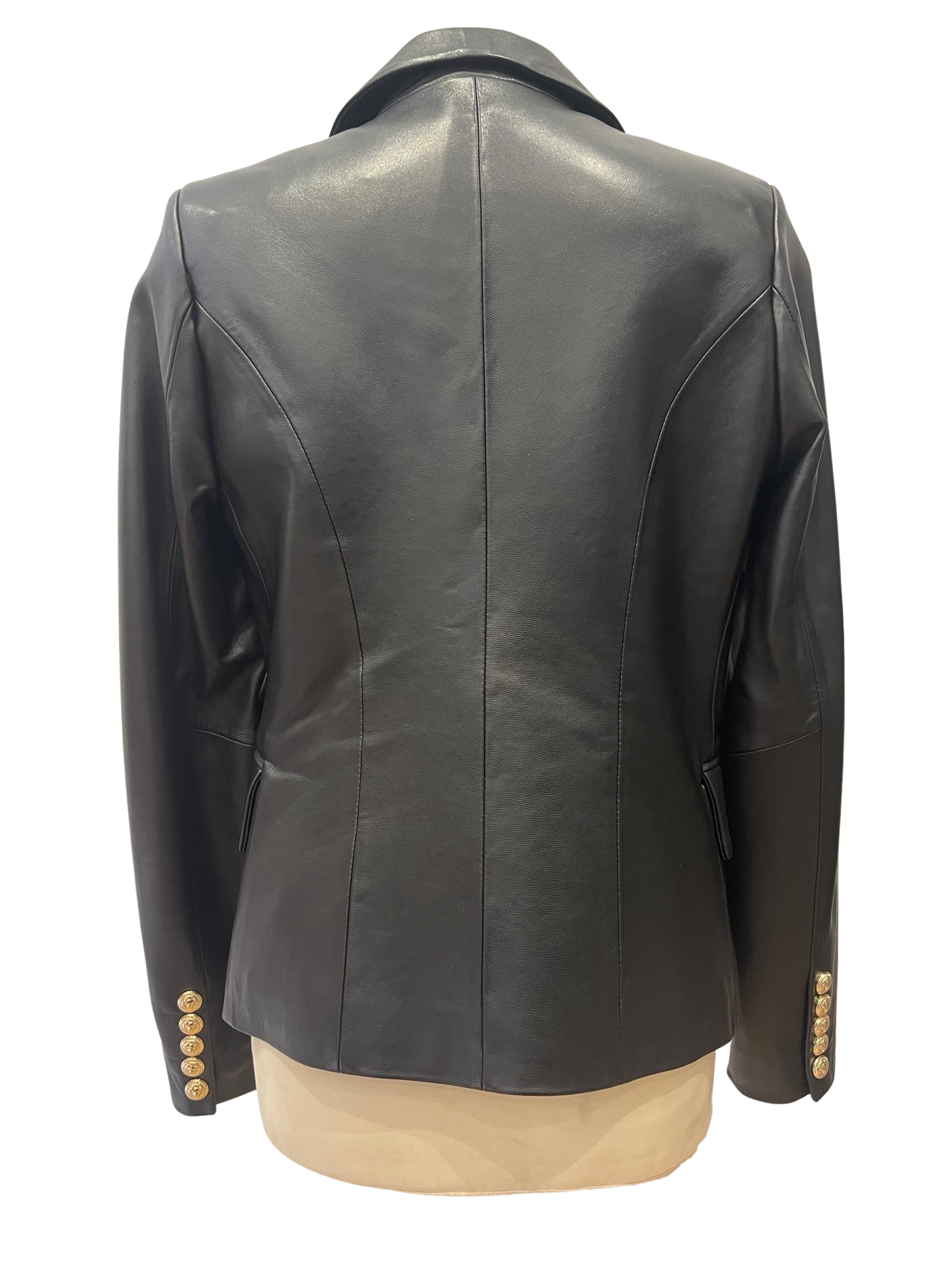 Black Leather Blazer Gold Hardware