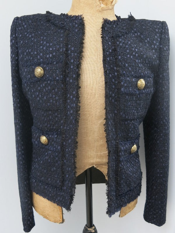 Balmain Boucle Jacket Gold Hardware