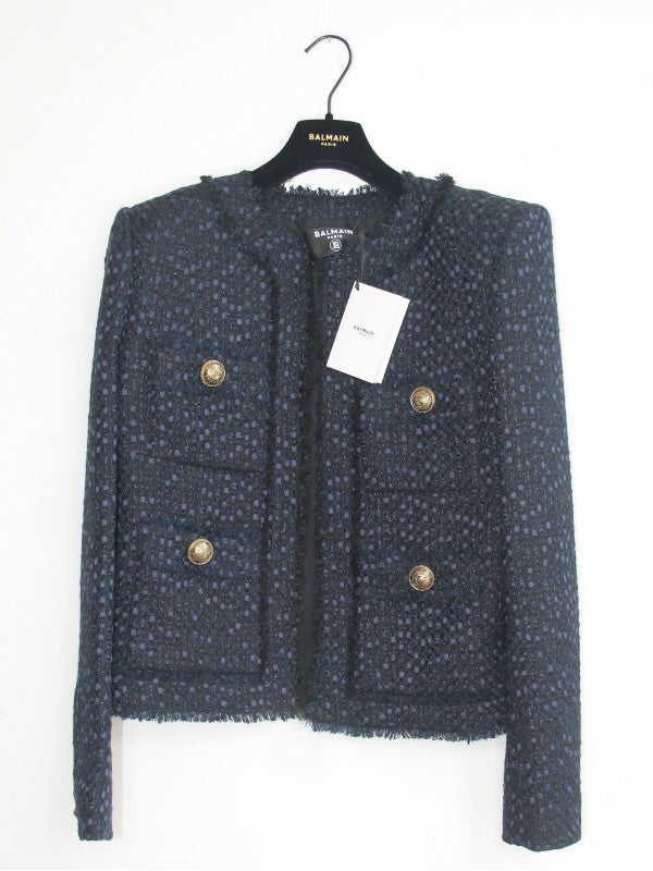 Balmain Boucle Jacket Gold Hardware